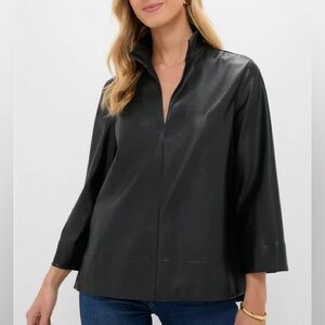 Tuckernuck Black Leather Margot Top in Medium